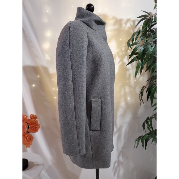 J. Crew Mercantile Classic Wool Cocoon City Coat Womens Size 4 Gray Zip  NWT - Picture 4 of 12